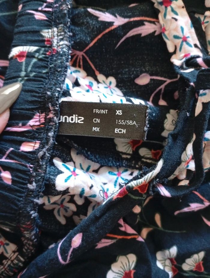Undiz - Pantalon fluide taille XS | noir - motif floral - photo numéro 3