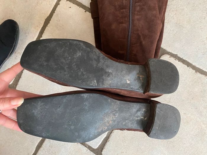 Bottes hautes en daim marron 40 - photo numéro 8