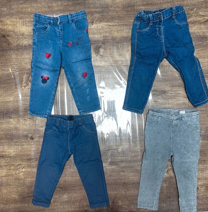 Lot jeans pantalons leggings shorts fille 18mois - photo numéro 4
