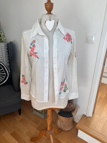 🤍 sublime chemise broderies fleurs - Sinequanone - T38