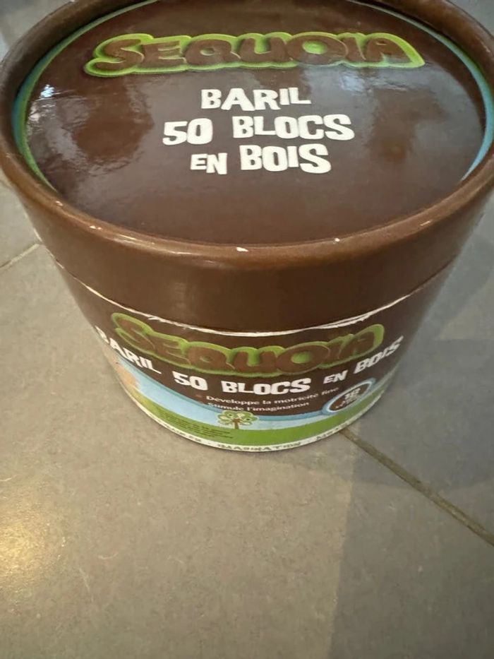 Baril 50 blocs en bois - Sequoïa - Âge: 18 mois & + - photo numéro 2