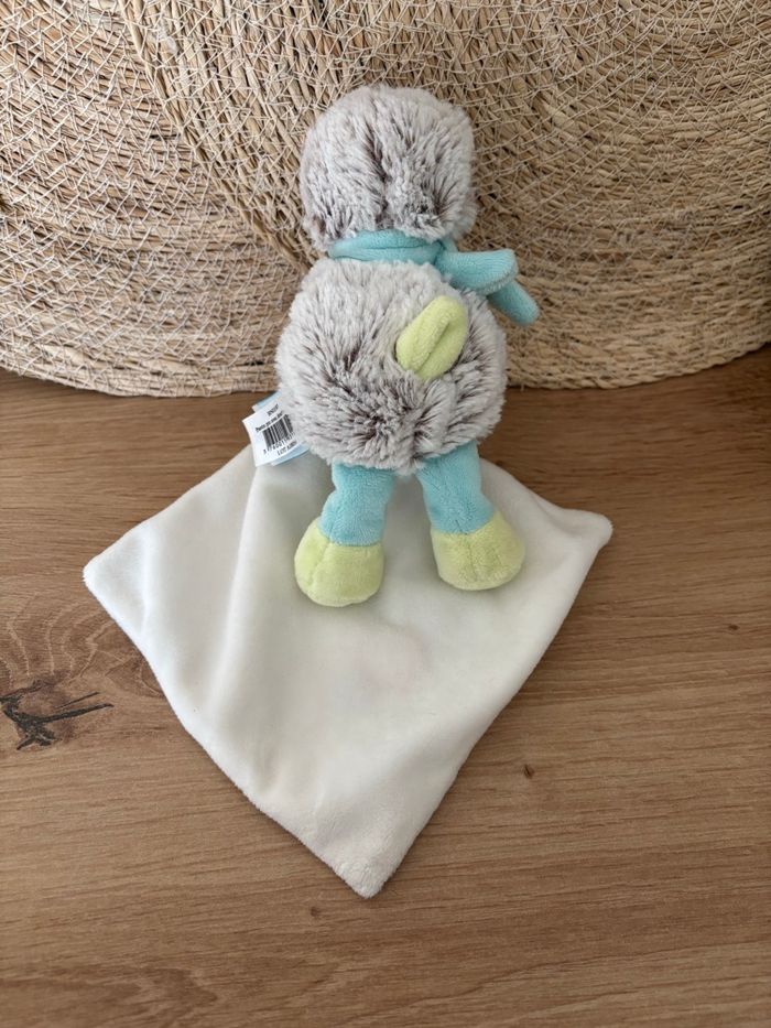 Doudou hérisson Gaston gris bleu mouchoir escargot baby nat - photo numéro 3
