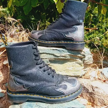 Dr. Martens glitter noir et argenté Flame 40
