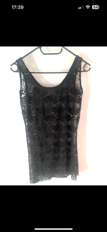 Robe résille/dentelle noire transparente – Taille S