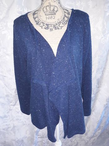 Faby27800 Gilet femme Bleu moucheté blanc - T (42/44)