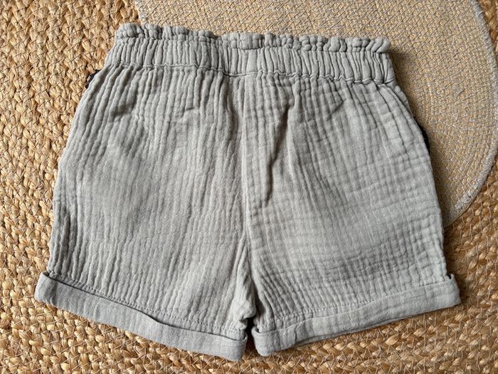 Short gaze coton vert kaki Vertbaudet 24 mois 2 ans - photo numéro 3