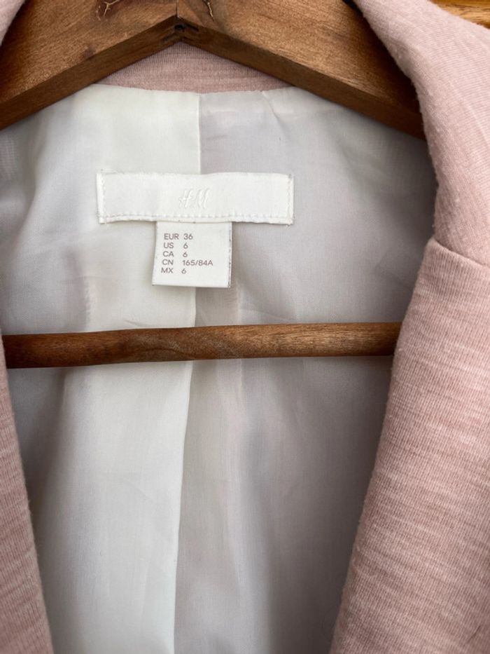 Blazer femme coton rose poudré H&M 36 - photo numéro 3