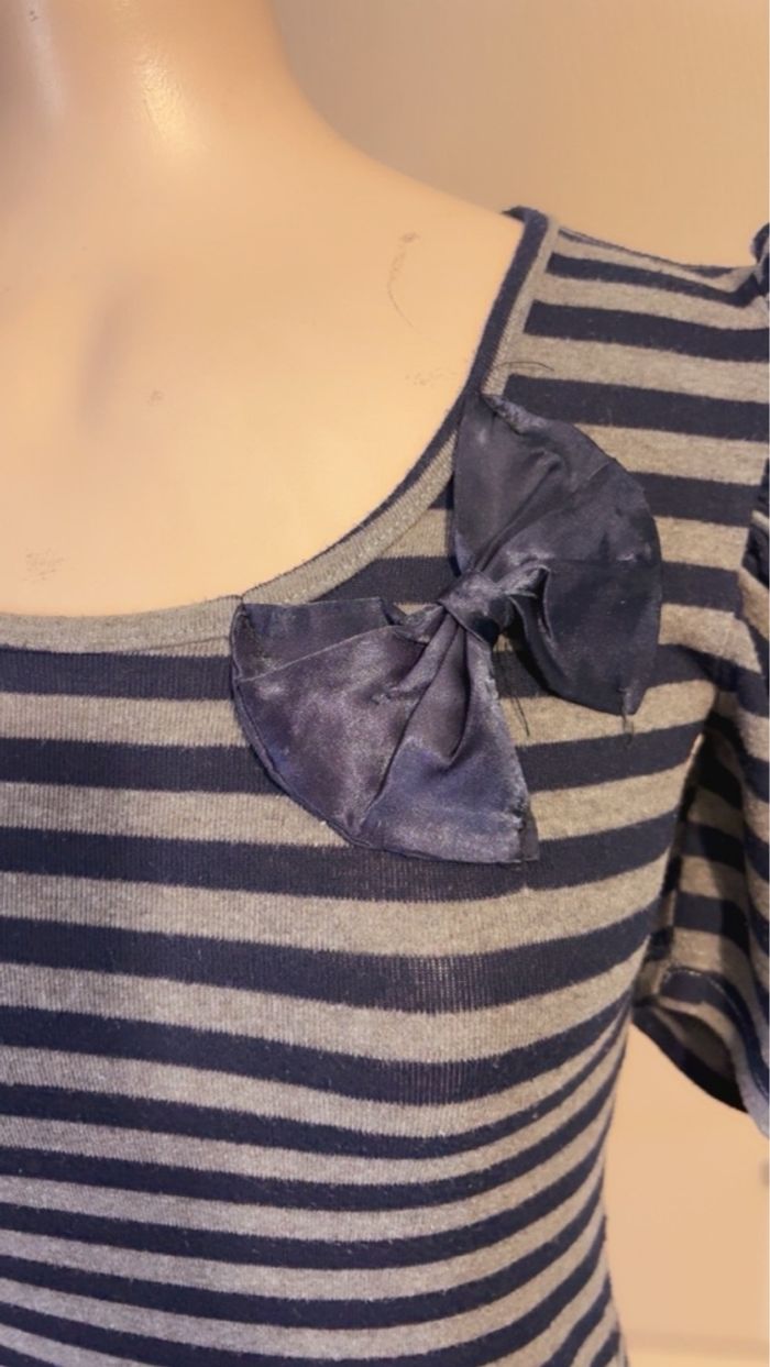 Tunique rayée Bleu Marine & Grise – Miss Line Paris (Taille Unique) TBE - photo numéro 3