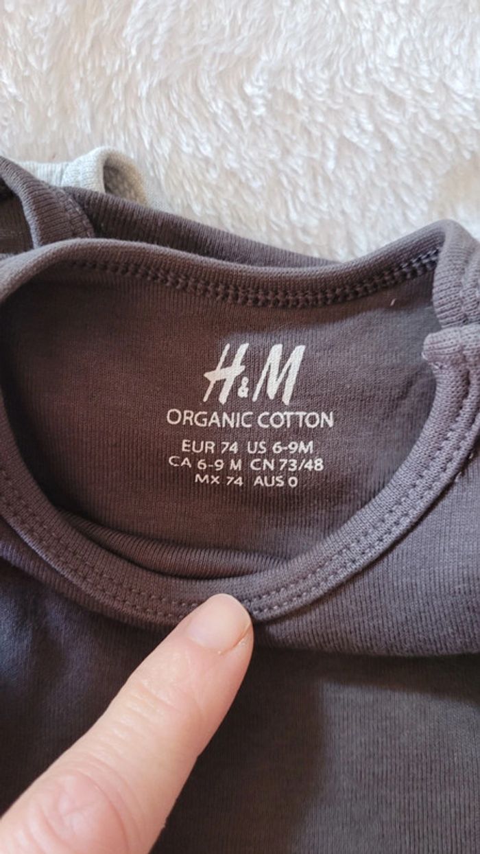 Lot de 2 bodys H&M 74 cm - photo numéro 4