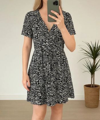 Robe imprimé zèbre palmiers noir et blanc - See U Soon - Taille 36