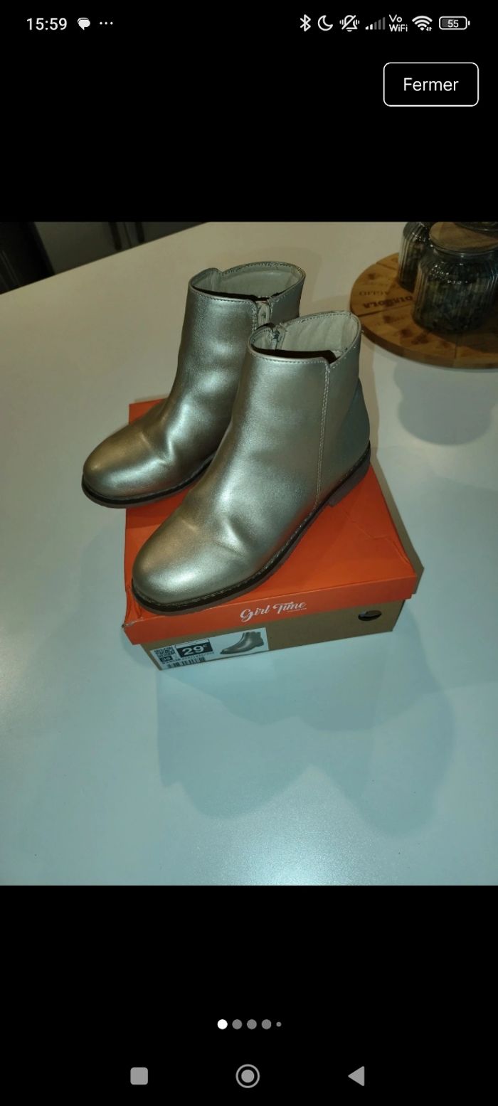 Bottines dorées 35