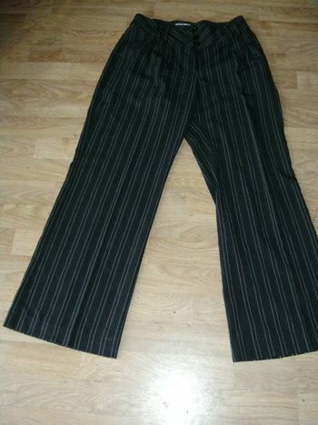 Pantalon MACHIN CHOSE noir et fines lignes blanches 38 TBE