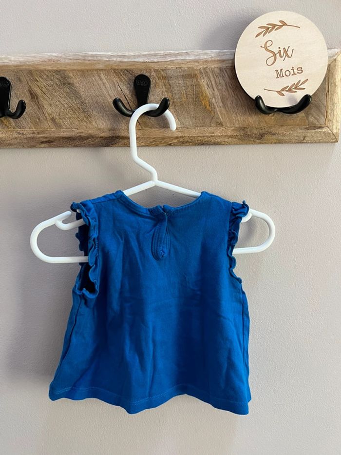 T-shirt sans manches bleu roi petit bateau 6 mois - photo numéro 3