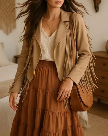 Veste fine à frange