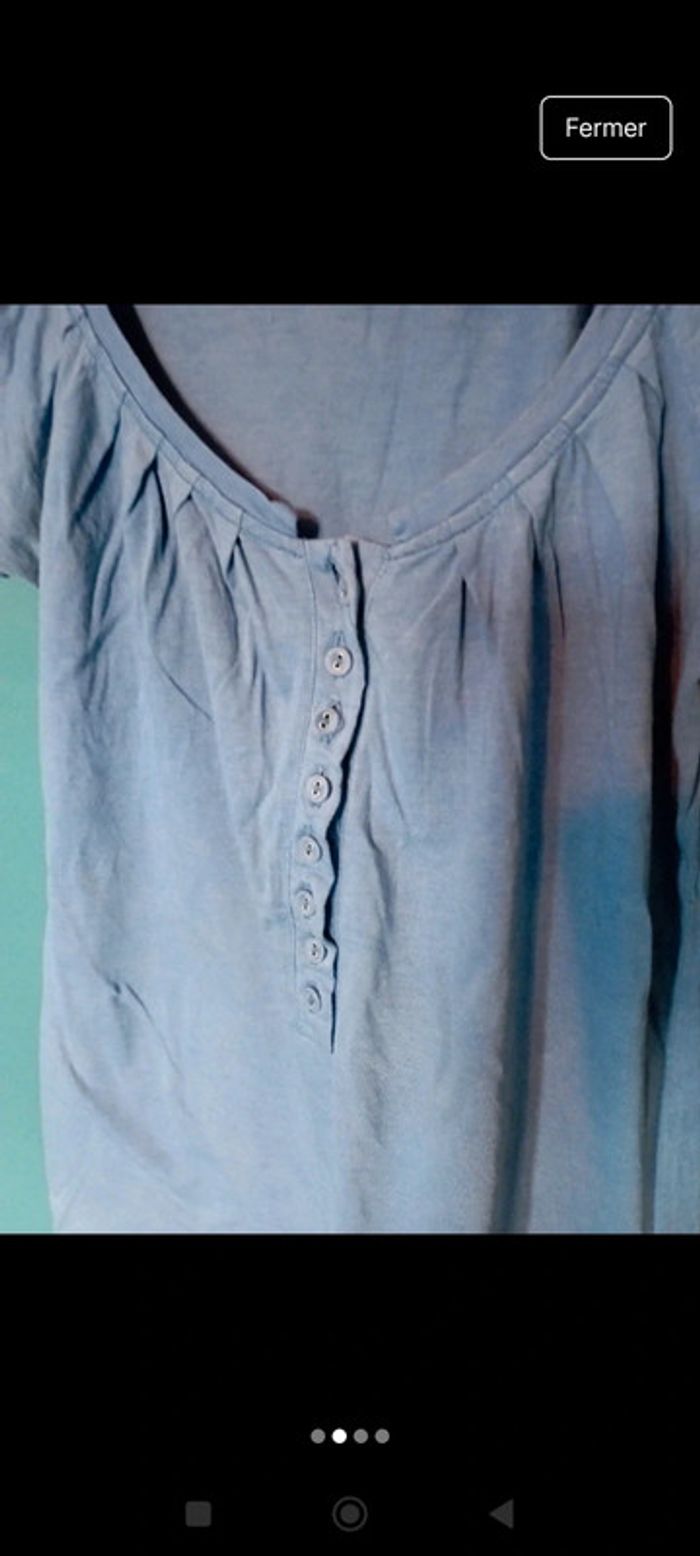 Tee shirt coton bleu - photo numéro 2