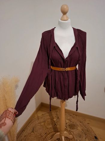 Chemise chic Bordeaux Mango taille S/M 36/38