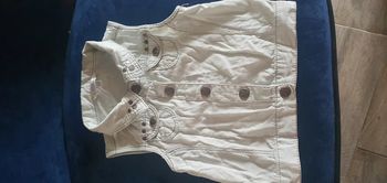 Chemise sans manches jean blanche 9 mois