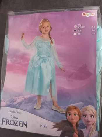 Robe déguisement elsa reine des neiges 5/6 ans disney frozen