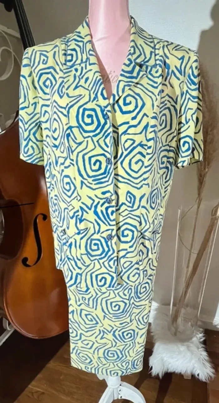 Ensemble deux pièces jupe et chemise Christian Michel Paris taille 46/48