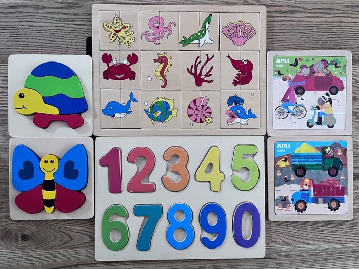 Lot de 6 puzzles en bois