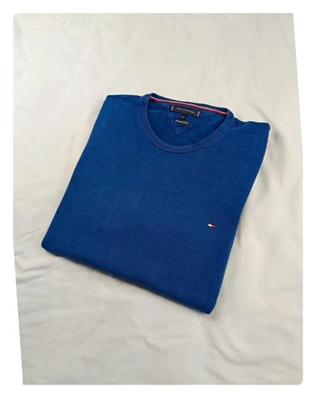 Pull coton Tommy Hilfiger bleu XXL