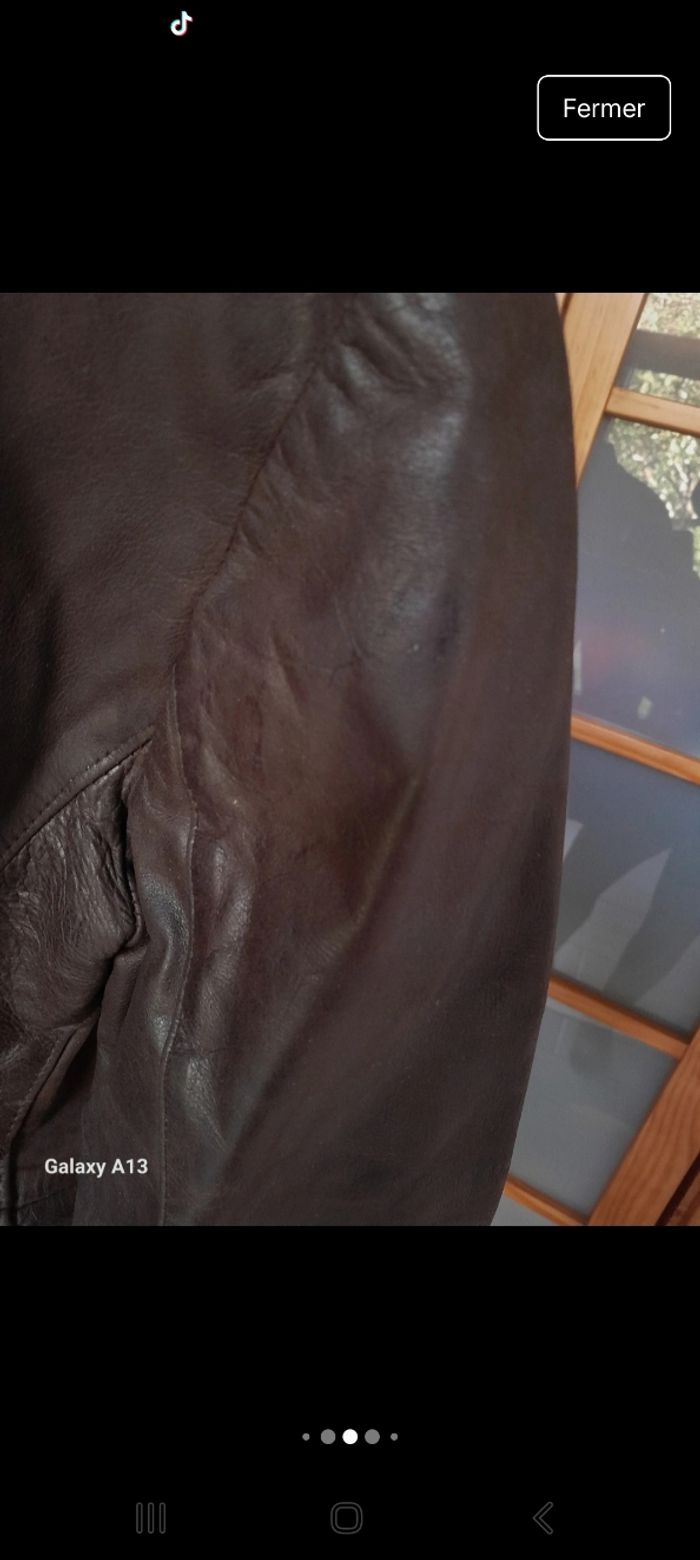 Veste mi longue en cuir T38 - photo numéro 5