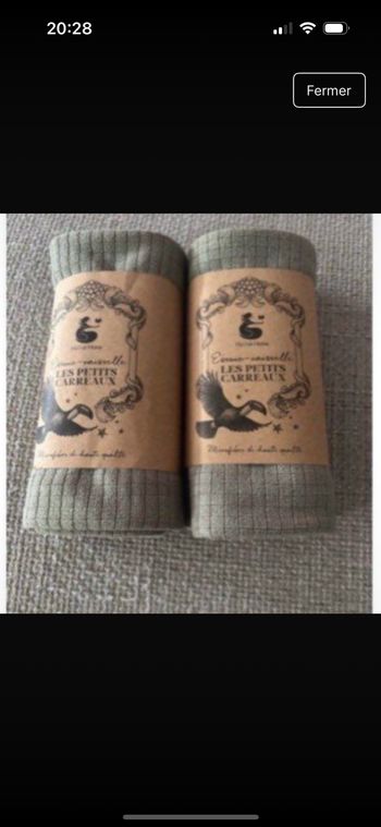 2 torchons petits carreaux  H2o neuf