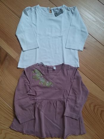 Lot de 2 t-shirts manches longues 18 mois