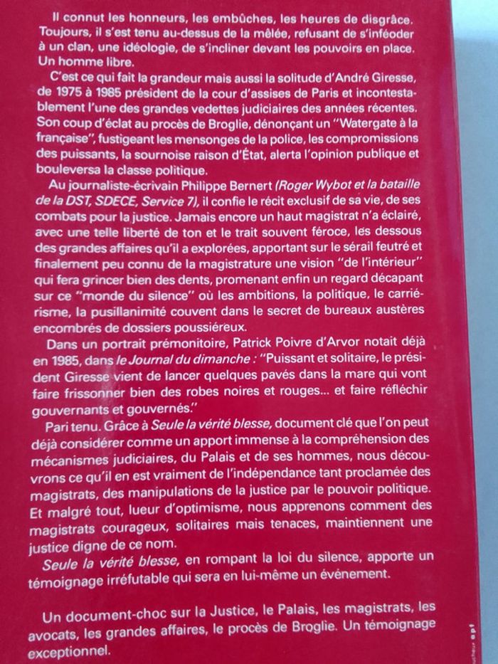 André Giresse / Philippe Bernert - Seule la vérité blesse - photo numéro 3