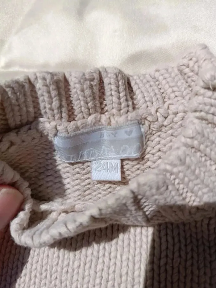 Pull épais sans manches marron clair beige 24 mois kimbaloo - photo numéro 2