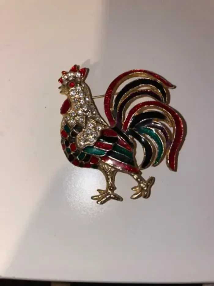 Broche coq vintage - photo numéro 2
