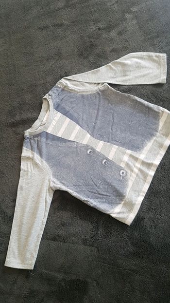 T-shirt manche longue impression gilet 24 mois