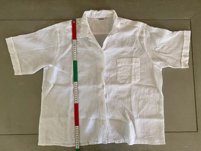 Chemise blanche vintage style en gaze de coton taille M - photo numéro 11