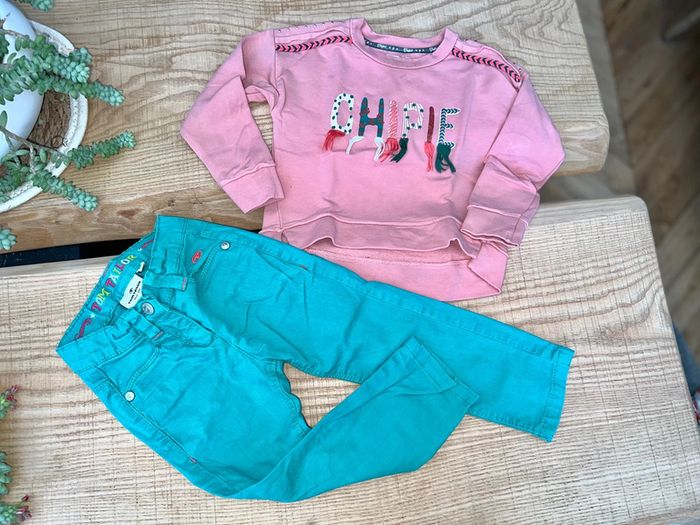 Ensemble taille 2 - 3 ans chipie pantalon top taylor pull sweat pantalon slim - photo numéro 5