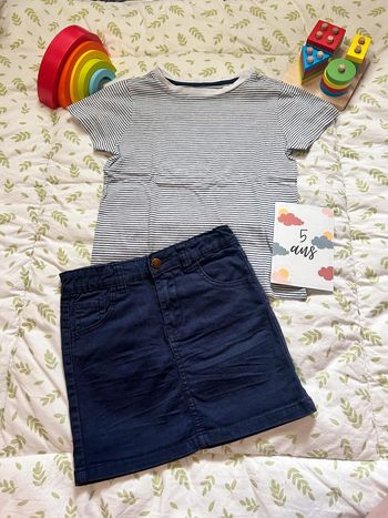 Ensemble fille 5 ans Marinière kiabi jupe en jean Tissaia