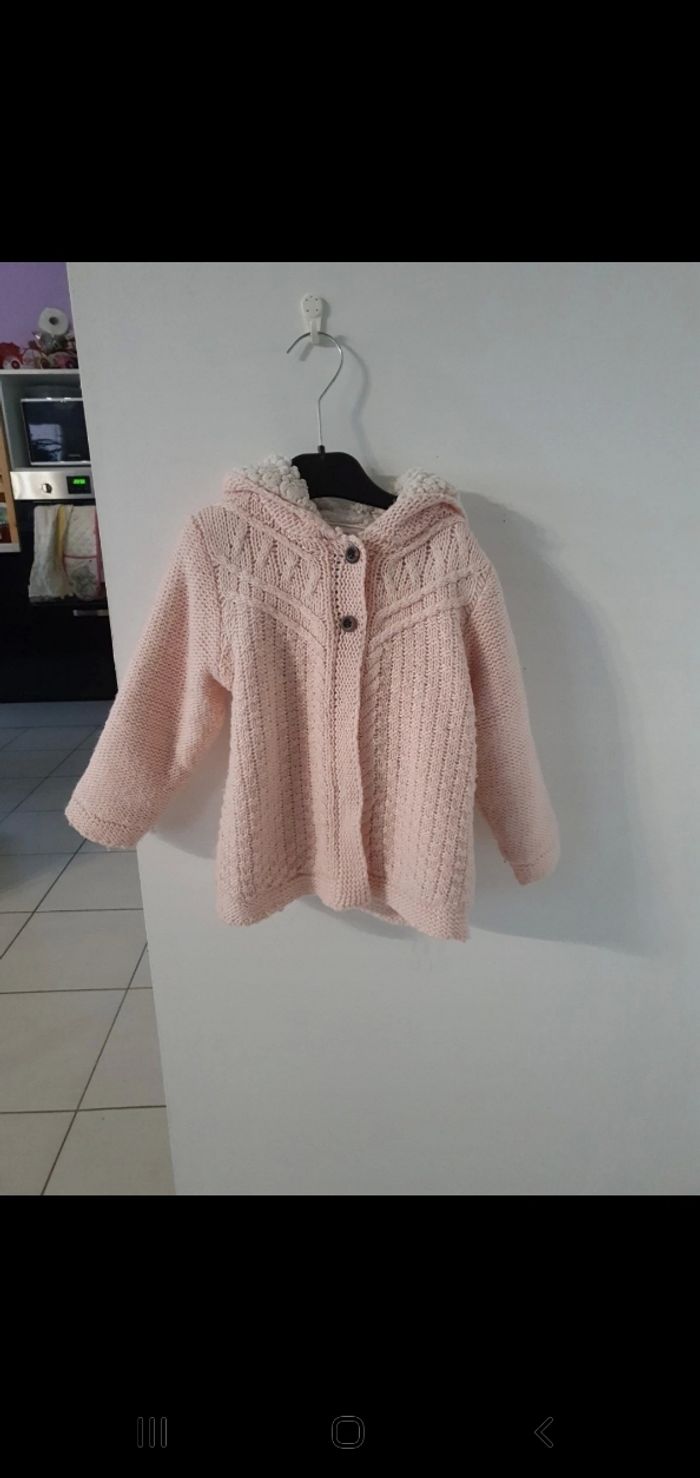 Veste lainage rose clair 23 mois tape a l oeil