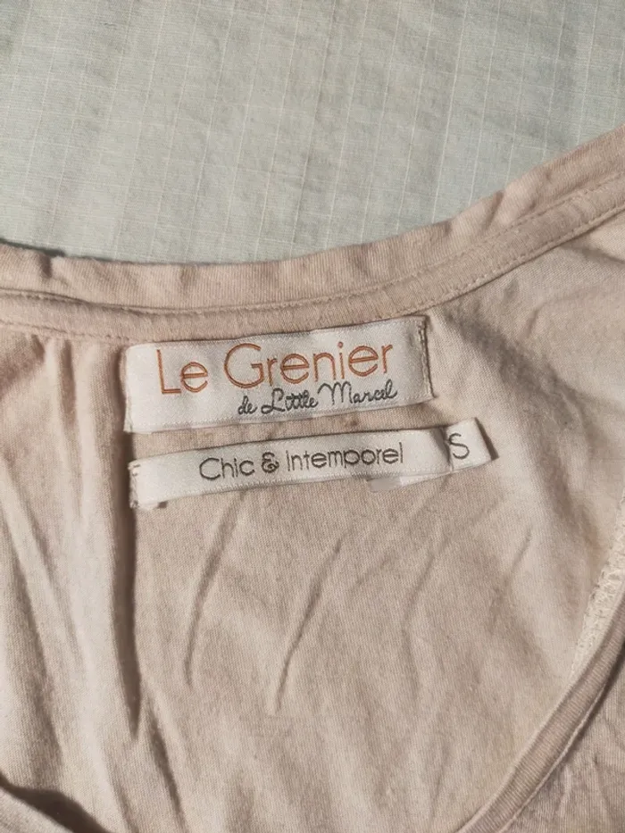 Joli t-shirt beige rosé little marcel - photo numéro 6