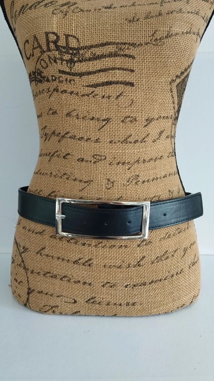 Ceinture noire boucle rectangulaire 90 cm - photo numéro 2