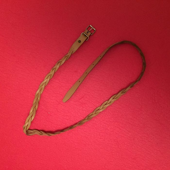 Ceinture tressée en croûte de cuir 93 cm