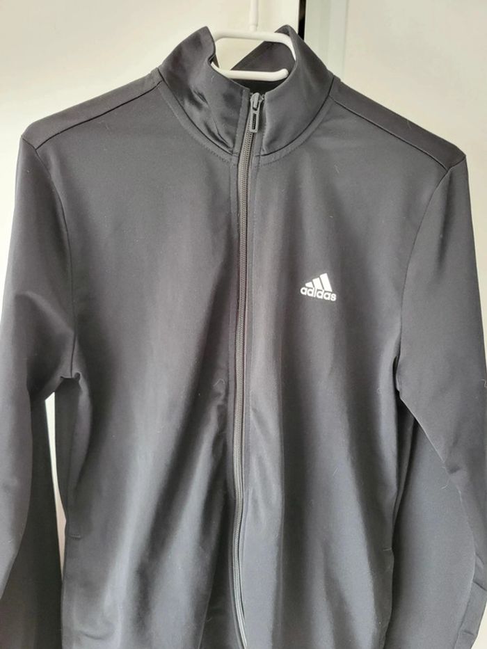 Veste de Survêtement Noire Adidas – Taille 14/15 Ans – Très Bon État - photo numéro 2