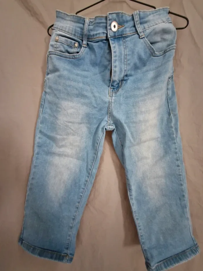 Pantacourt jean bleu femme 38