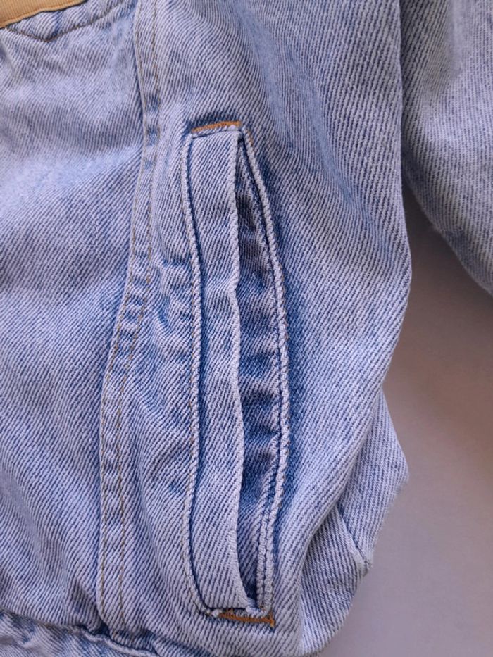 Veste en jean oversize vintage avec ruban sur poche Weipper - photo numéro 8