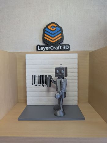 Diorama Robot Graffiti Street Art : Scène miniature