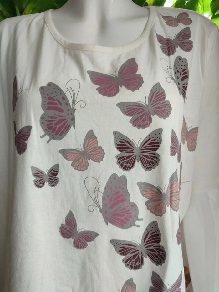 T shirt imprimé papillons - photo numéro 2