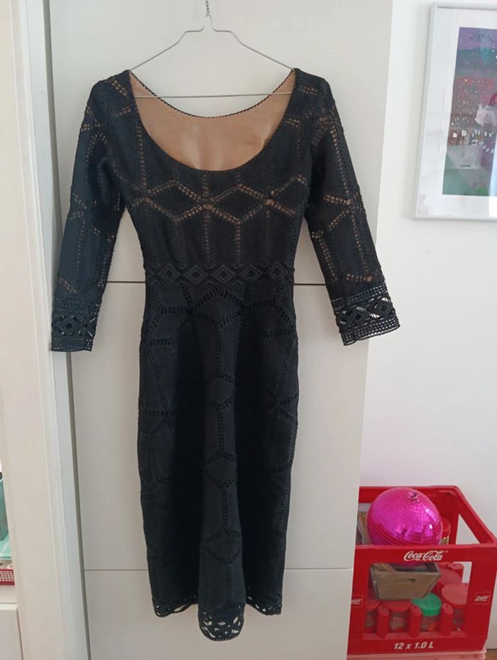 Robe midi noire guipure taille 34 - photo numéro 5