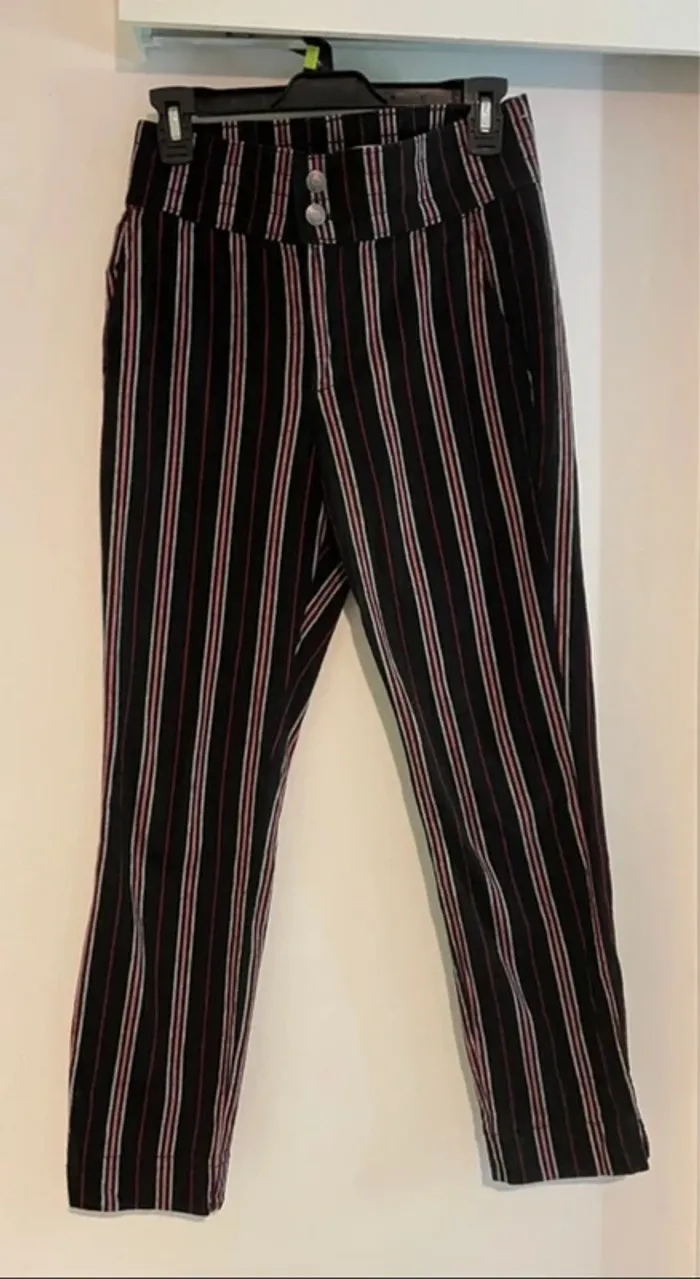 Pantalon rayé noir Hollister taille S