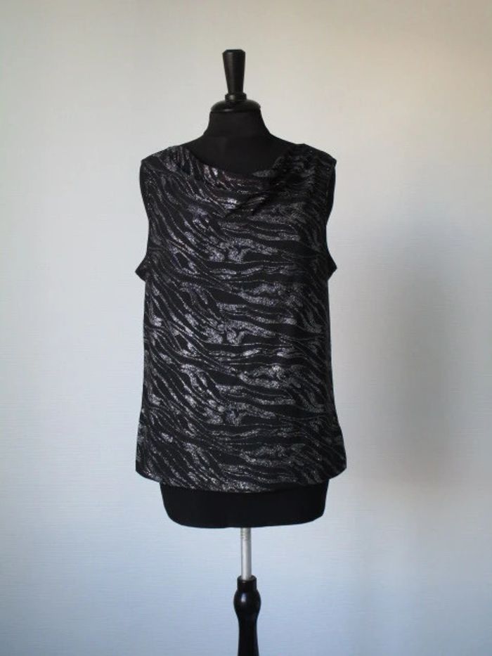 Top noir motifs argent Fiorella di Verdi 42 TBE