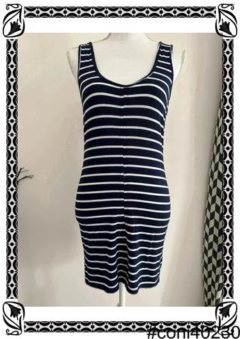 Robe Bretelles Imprimé Marinière 🌊 Taille 36