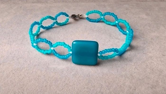 Bracelet "summer" bleu thème vacances - photo numéro 3