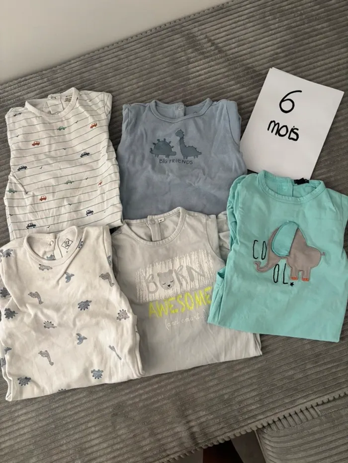 Lot 5 pyjamas léger - 6 mois
